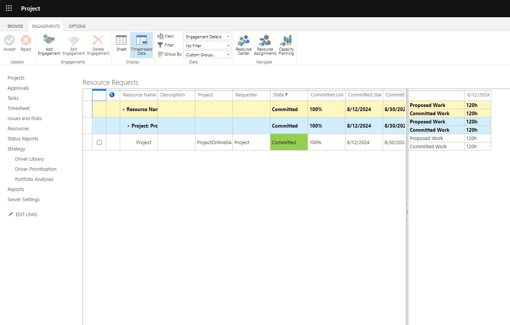 I need help with accessing the reporting tab in Project Online ...