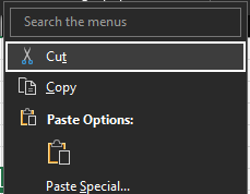 Excel > Right Click Menu > 
