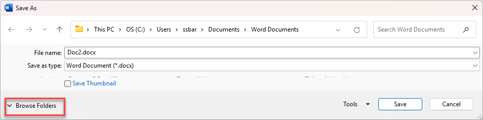 when trying to save a document and I go to save as browse it do not see ...