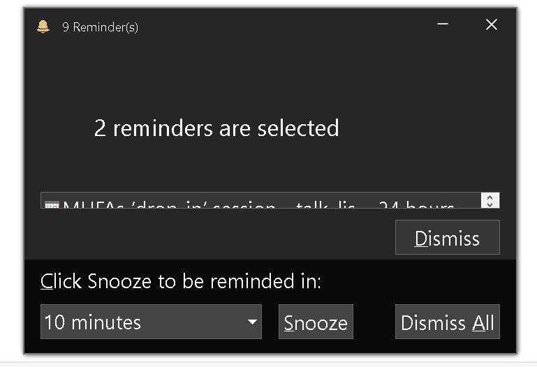 Outlook reminders window not visible with increased windows font size ...