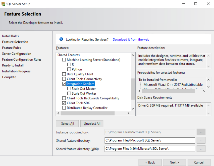 SSMS 16.0.1050.5 unable to connect to Integration Services 1.1 ...