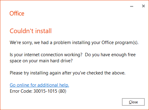 Error PowerShell 30015-1015 (80) - Microsoft Q&A
