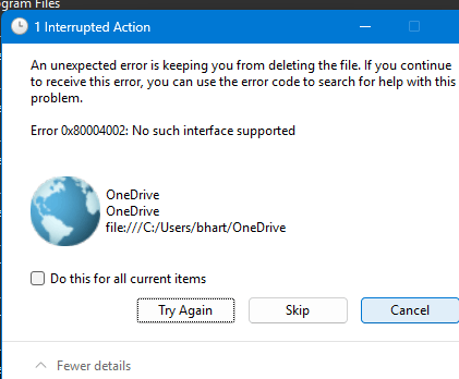 HELP! ONEDRIVE uninstalled, OneDrive path returns to Windows ...