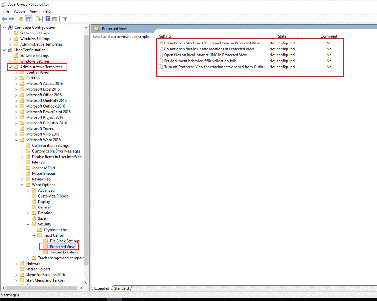 How to force all documents to open in protected view on Domain joined ...