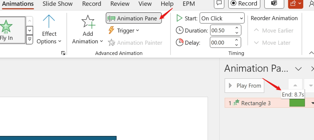 PowerPoint I cannot modify Bounce End value for an animation ...