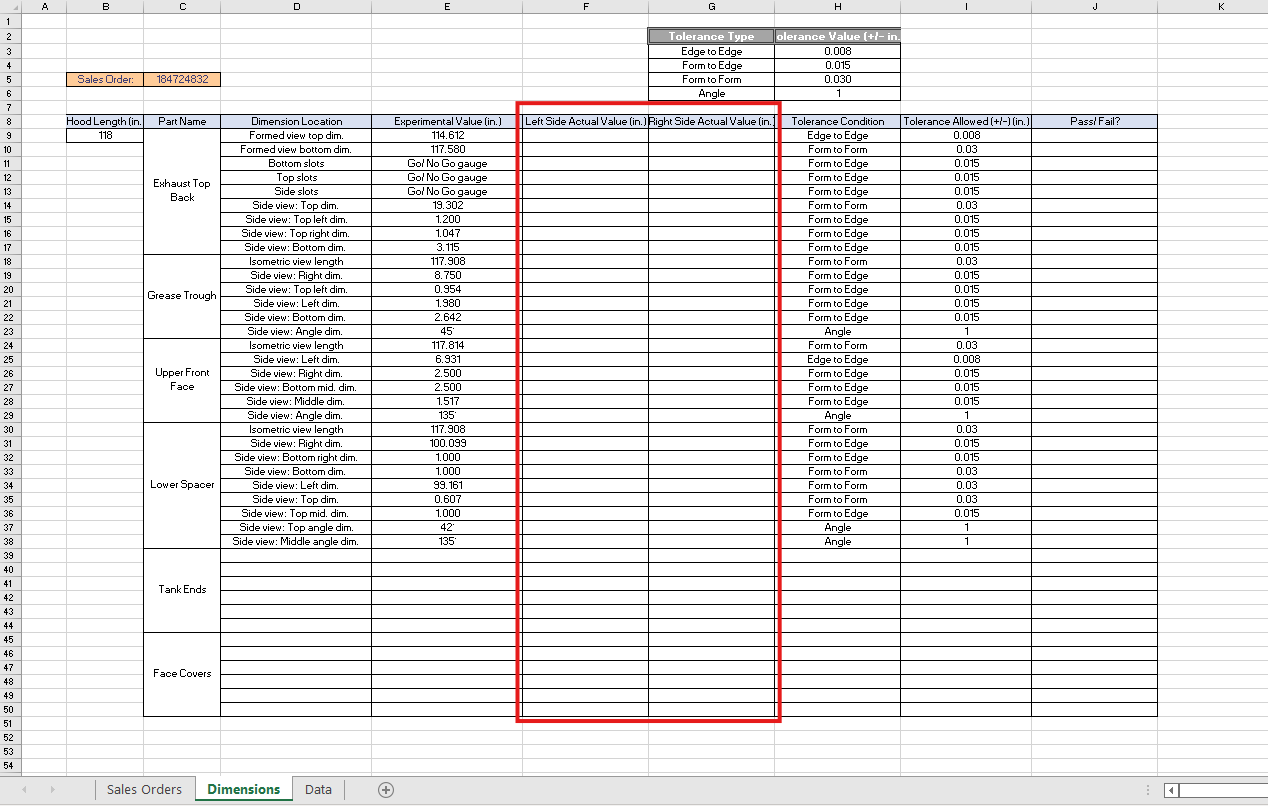 Creating a data table that updates depending on a sales order ...