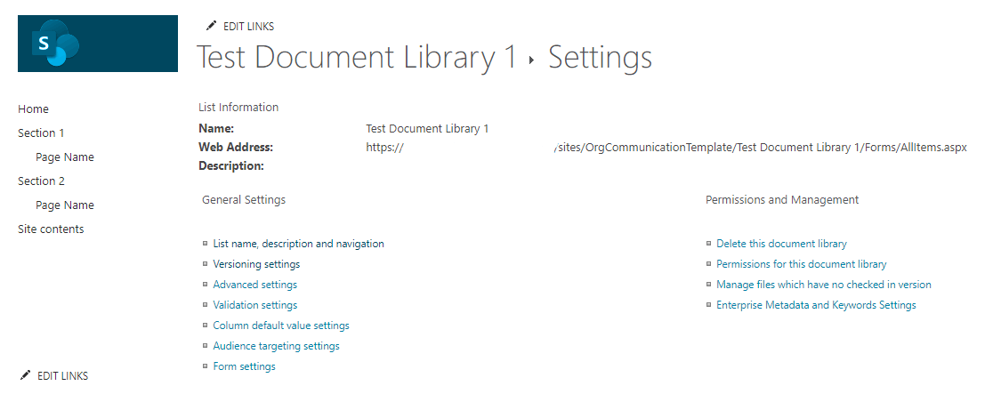 How do I include Versioning and Advanced Settings in my SharePoint ...