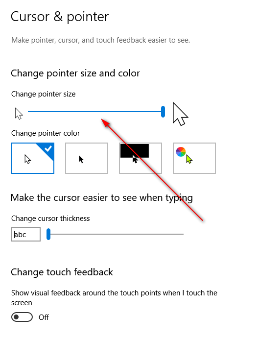 I can't change the size of my pointer arrow - Microsoft Q&A