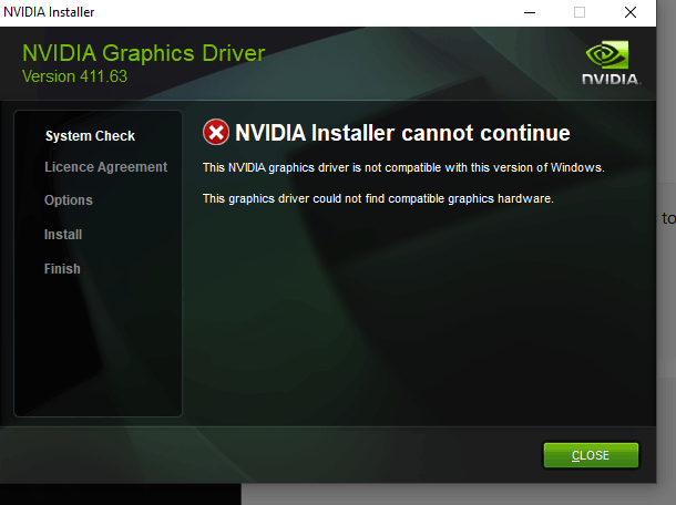 NVIDIA Drivers fail to install. - Microsoft Q&A