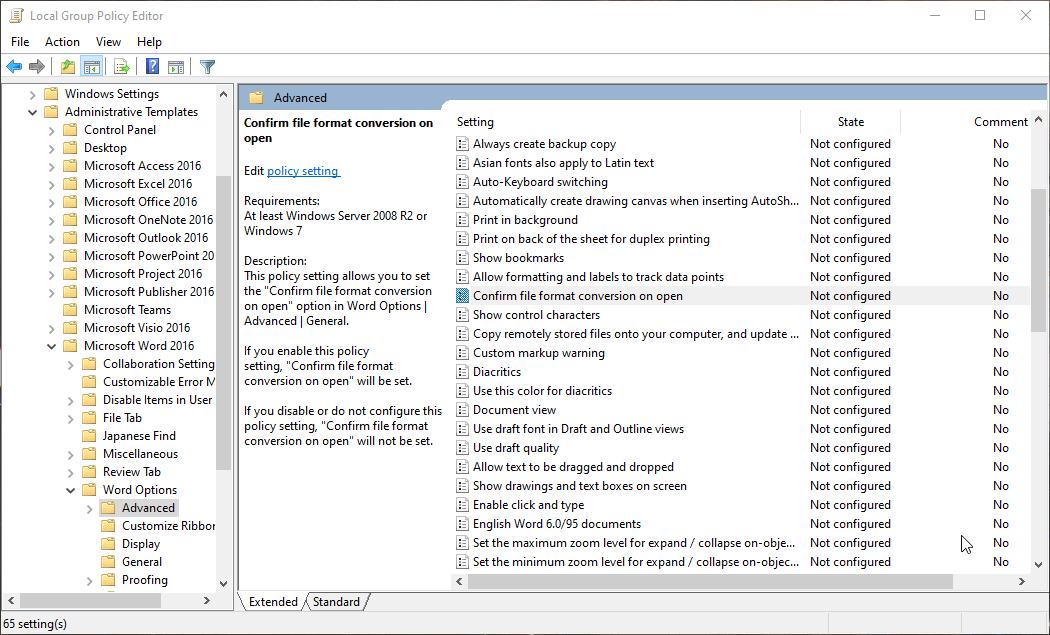Accidentally checked "Do not ask me again about converting documents ...