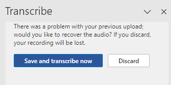 Can't save recording and transcription - 