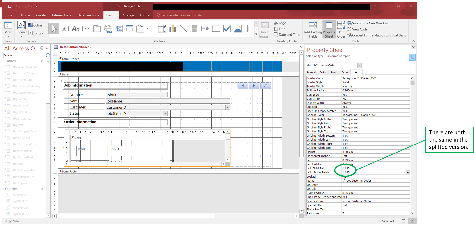 Linked tables from MySQL server and forms with embedded subforms ...