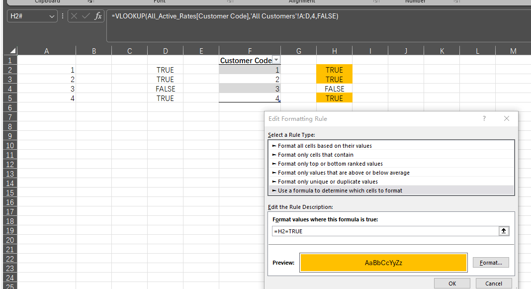 Conditional Formatting based on another cell value with an array ...