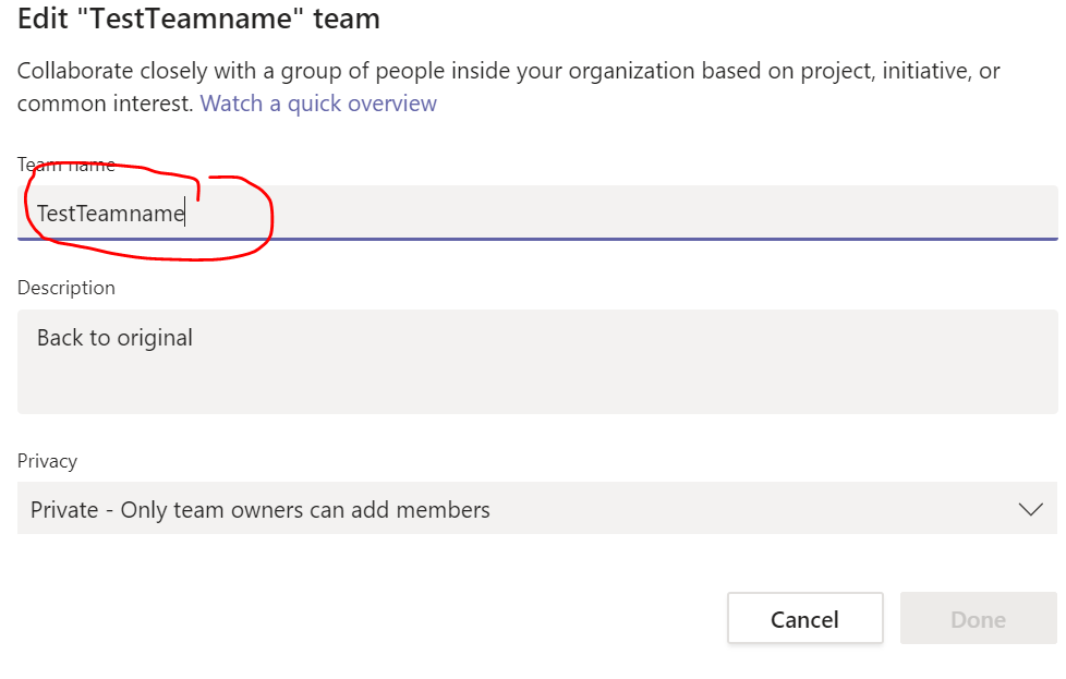 MS Teams associated SharePoint site - unable to change site name / site ...
