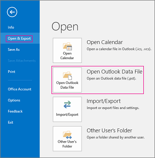 Open and close Outlook Data Files (.pst) | Microsoft Support