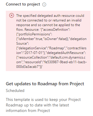 Project Roadmap - can't connect project to a row - Microsoft Q&A