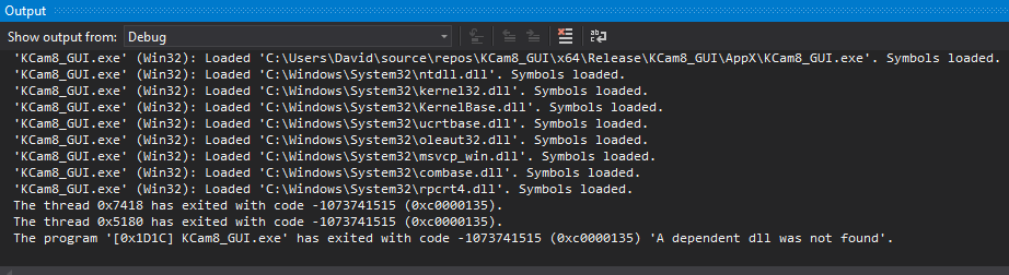 Kcam release output