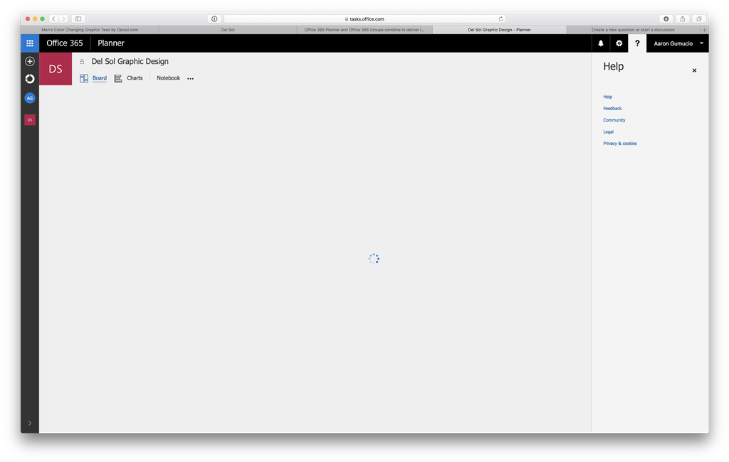 Planner tasks not visible and just gives constant spinning wheel ...