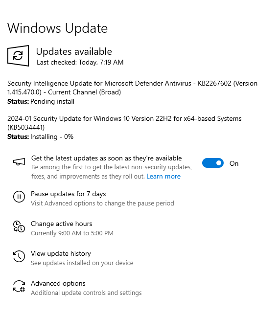 update download error - Microsoft Q&A