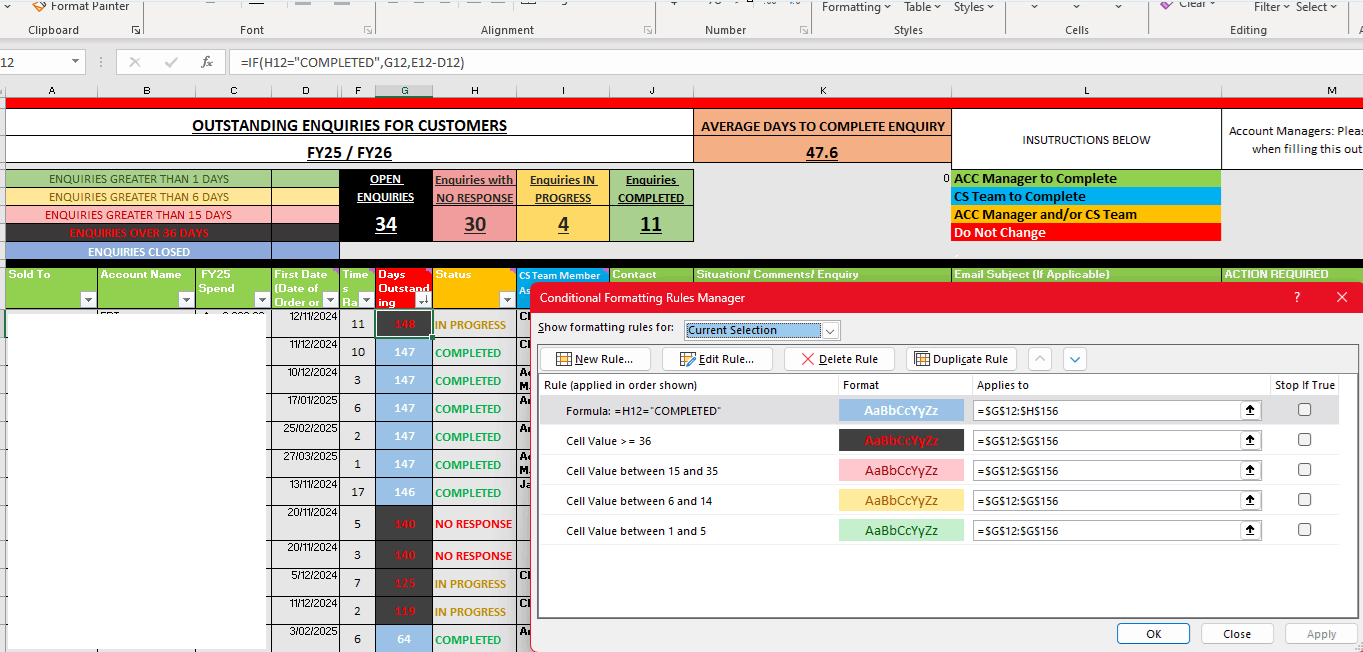 Im trying to get an excel document to count how many fields have a ...