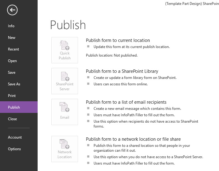 I cannot Publish a Infopath form - Microsoft Q&A