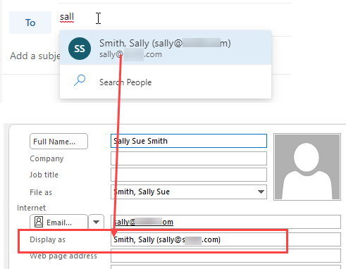Contacts are showing in last name/first name order. When composing a ...