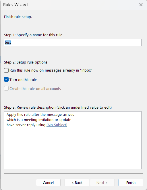 Set up a rule to send email before meetings I’m invited to - Microsoft Q&A
