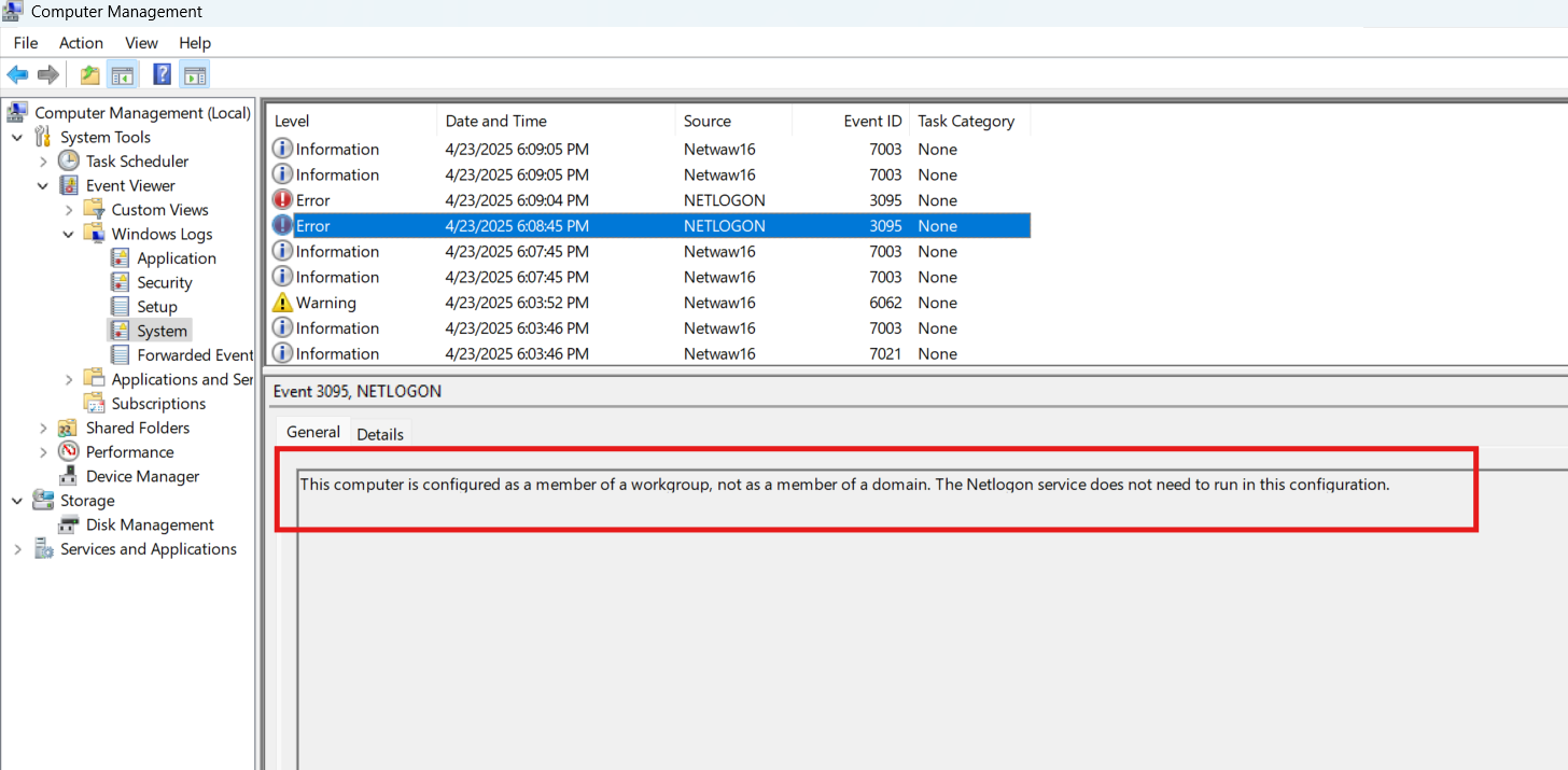 Netlogon service was not started and give error - Microsoft Q&A