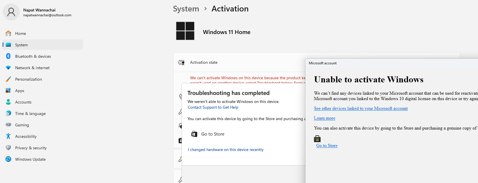 Window product key FPP hardware changed - Microsoft Q&A