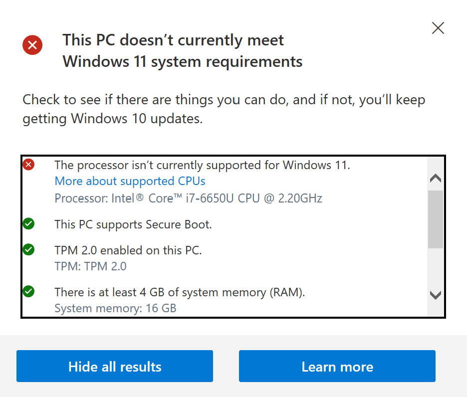 windows 11 health check tool error - Microsoft Q&A