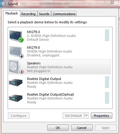 Realtek High Defination Audio Speakers Not plugged In, no sound in ...