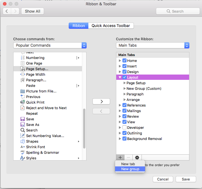 Page Setup dialog box launcher problem in Word 2016 - Microsoft Q&A
