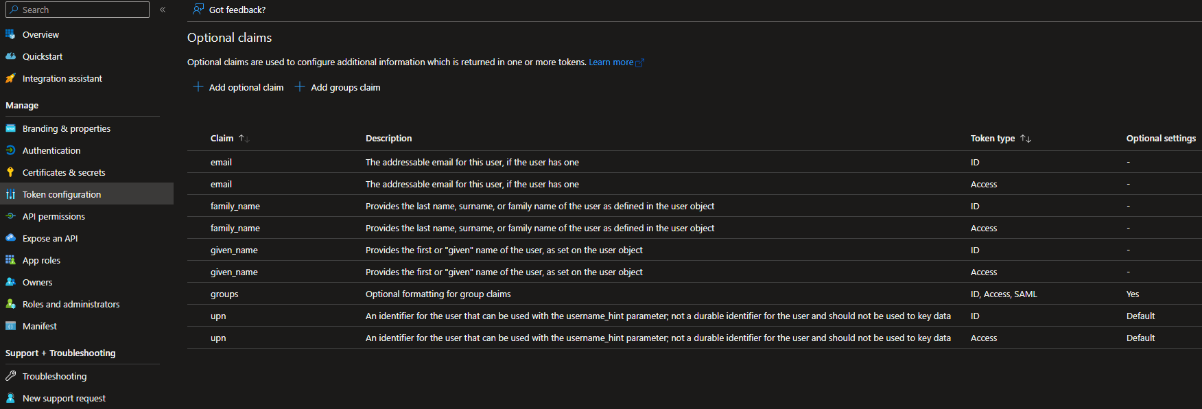 App registration group claim is not shown in Enterprise app Single sign-on  blade (Portal) in diferent directory (tenant) - Microsoft Q&A