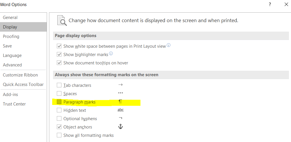 Formatting for book printing but what is this symbol on all my odd ...