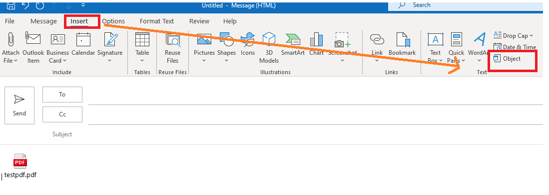 How Do I Insert A Pdf Into The Body Of An Outlook Email