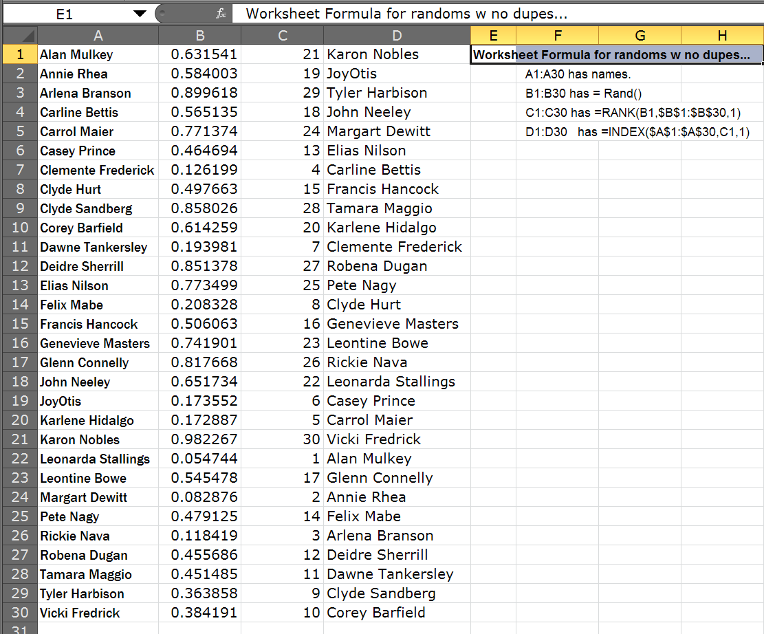 How can I count number of times a name was randomly picked in Excel ...