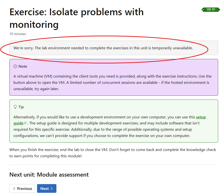 how to fix this error when loading the exercise repo - Microsoft Q&A