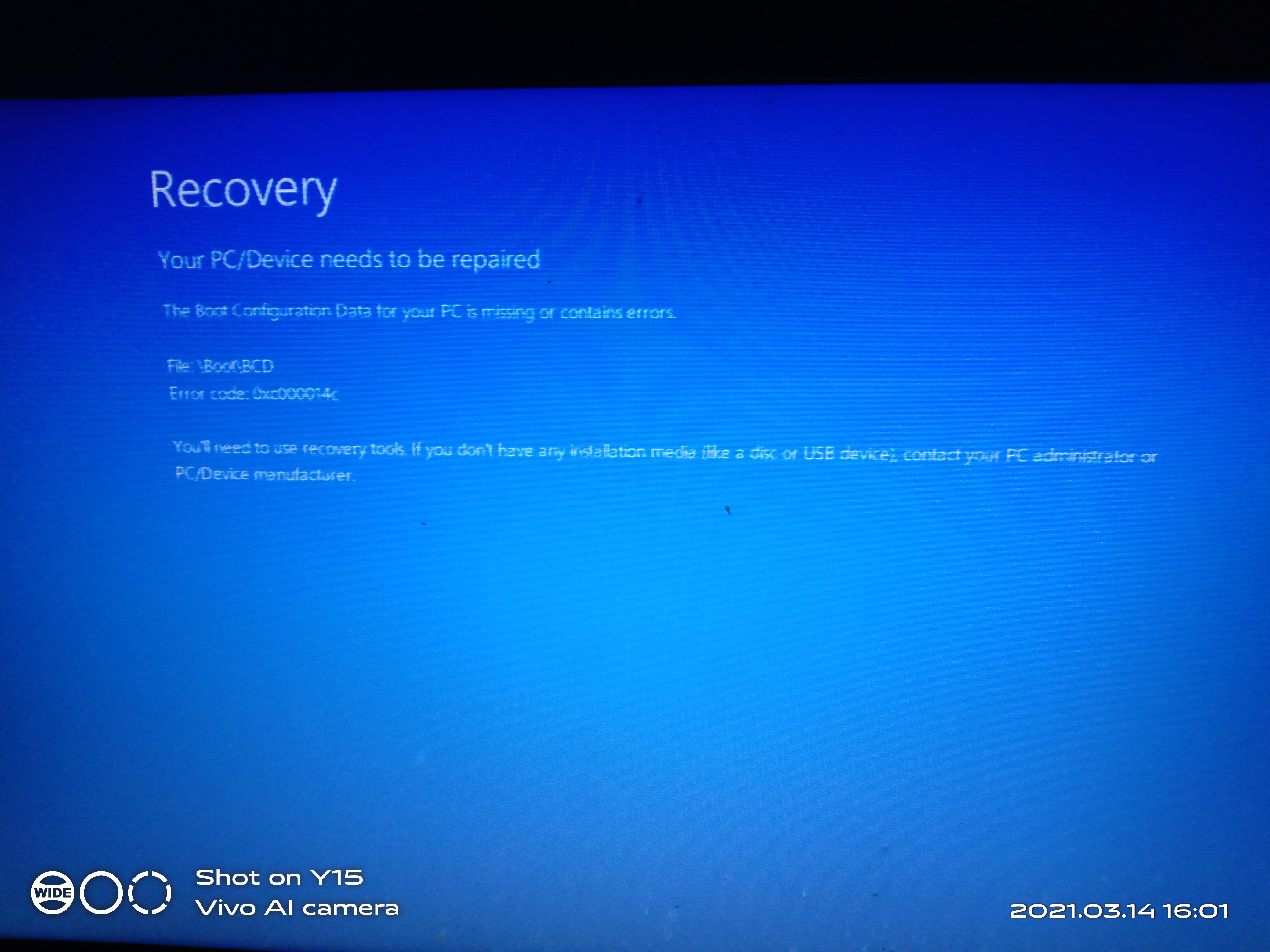 Your pc needs to be repaired - Microsoft Q&A