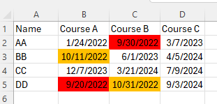 On excel how do set cells to change colour when expiry is over 1 year ...