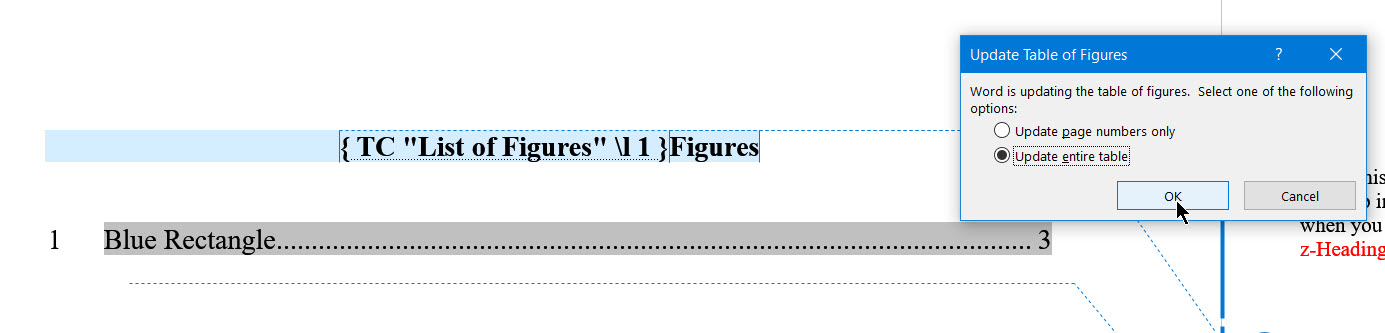 Restart numbering in multiple tables of figures, tables, etc ...