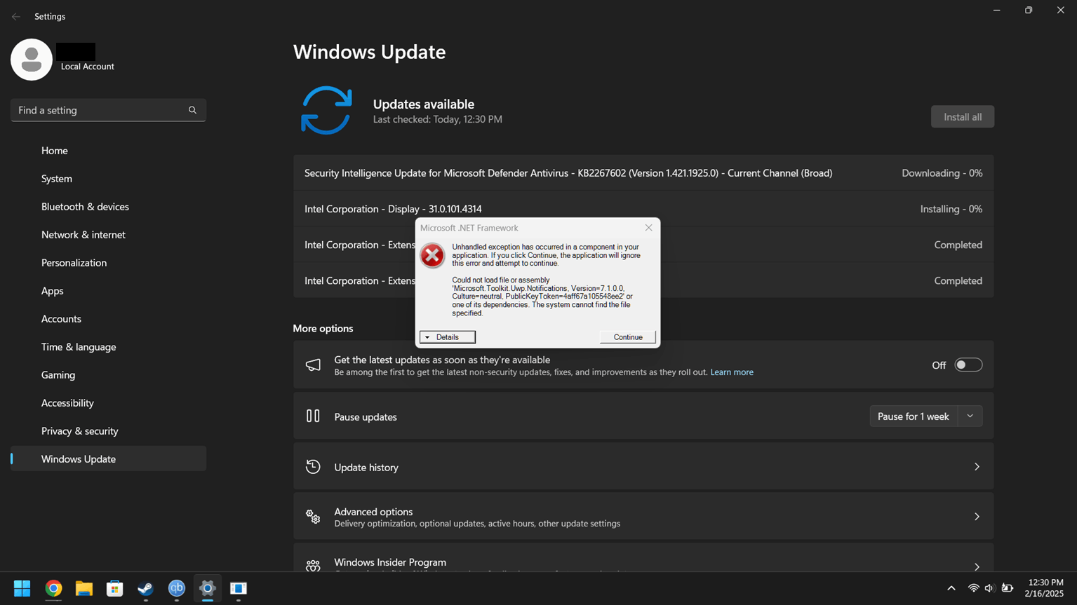 Netframework unhandled error - Microsoft Q&A