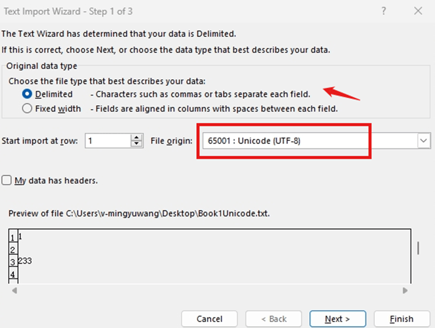Is it possible to import a Unicode file into excel worksheet ...