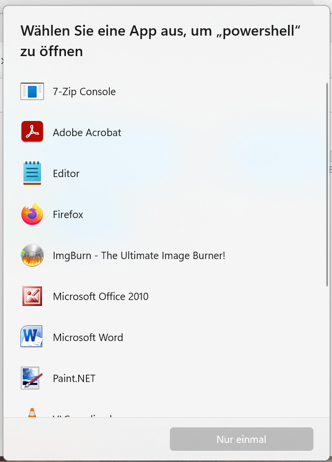 Choose an app to open “powershell” - Microsoft Q&A