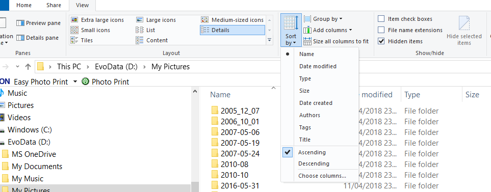 Manually moving pictures within a file - Microsoft Q&A