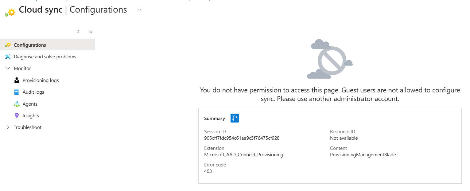 Unable to access Configuration page of MS Entra - Microsoft Q&A