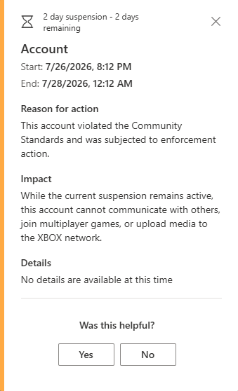 Account Suspension