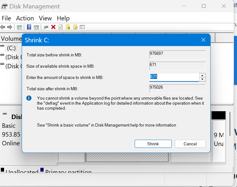 trying to create a new partition on my hard drive - Microsoft Q&A
