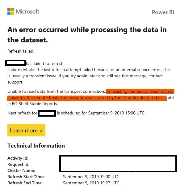 Power BI Failures Using SharePoint Online as a Dataset - Microsoft Q&A