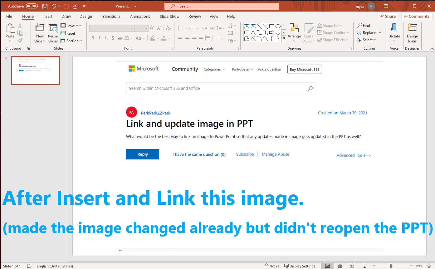 Link and update image in PPT - Microsoft Q&A