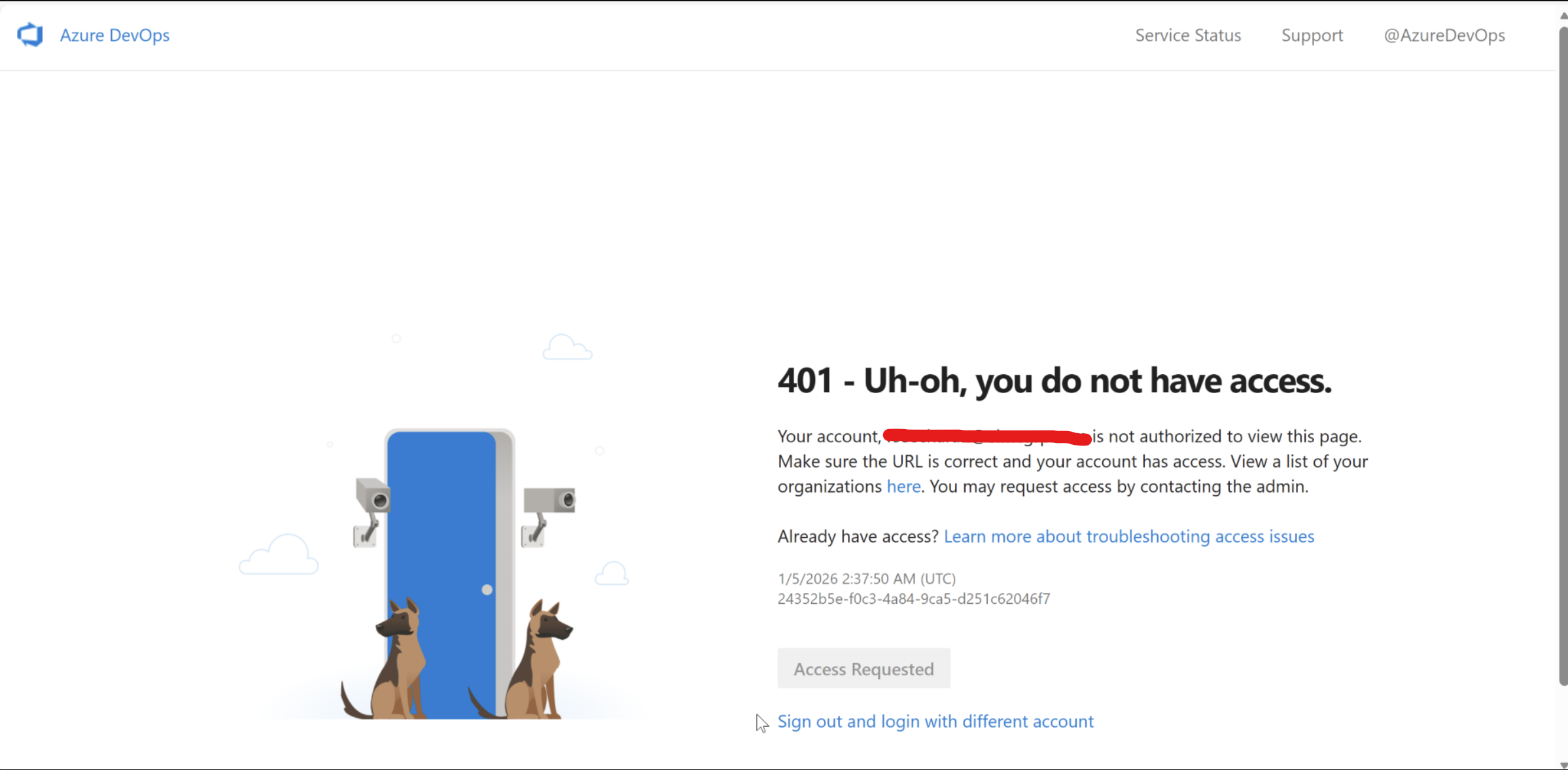 Cannot access Dev Ops account after email change. - Microsoft Q&A